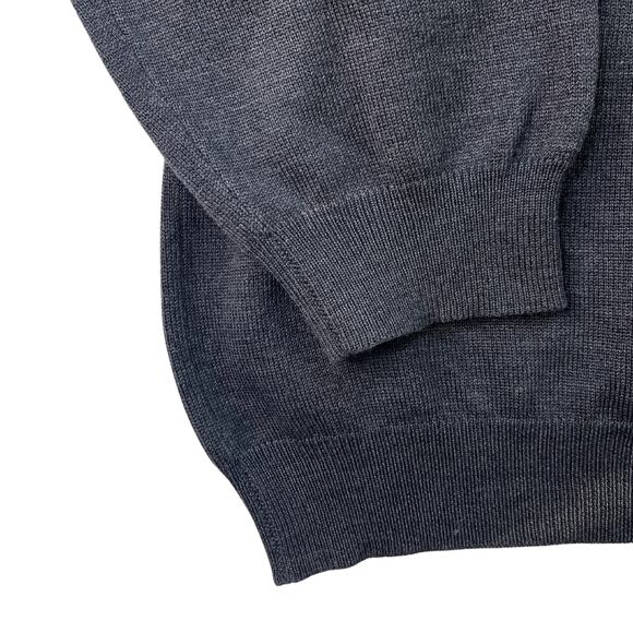 SKU1-3 BROOKS BROTHERS 346 Men's Sweater V-Neck Stretch Merino Wool Grey XL - Picture 4 of 7